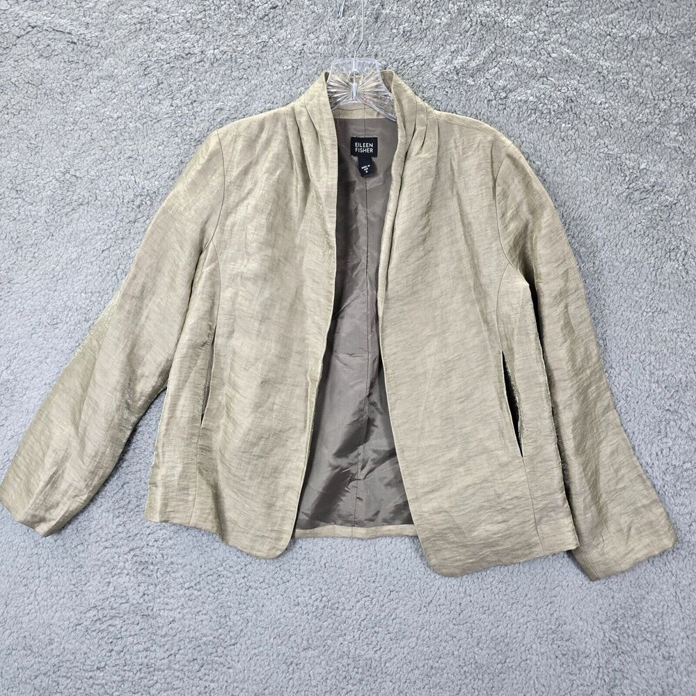 Eileen Fisher Women's Beige Open Front Blazer Size S